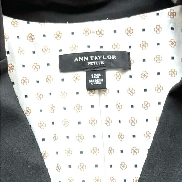 Ann Taylor Black Blazer, Cropped, Waist Length, Size 12P, Petite Jacket - Picture 2 of 10